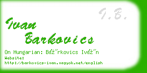ivan barkovics business card